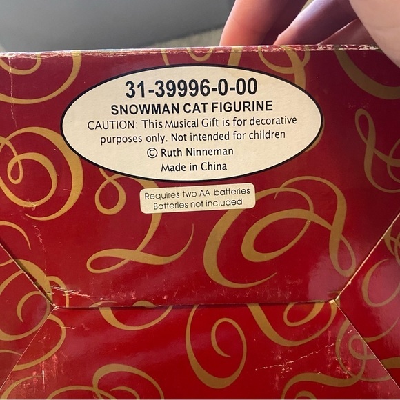 San Francisco Music Box Company Snowman Cat Figurine Christmas Winter Decor - Picture 9 of 9